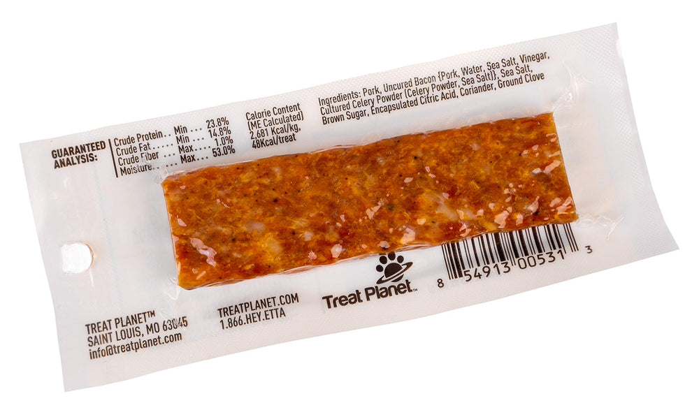 etta says! pork-bacon bars unwrapped, ready to reward a happy pup