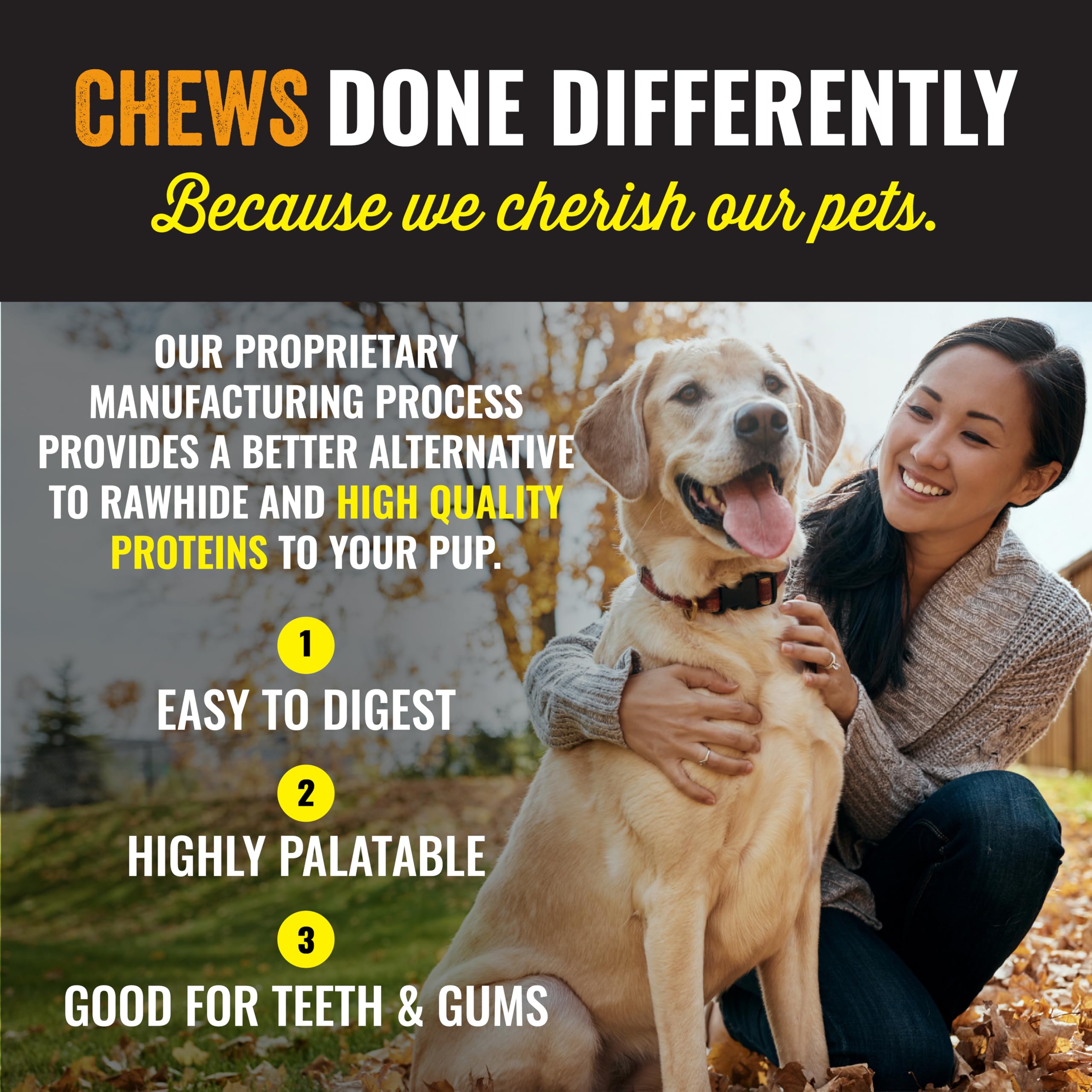Etta Says Premium Crunchy Dog Chews 7-inch Deer pack promotes clean teeth and protein-rich snack.