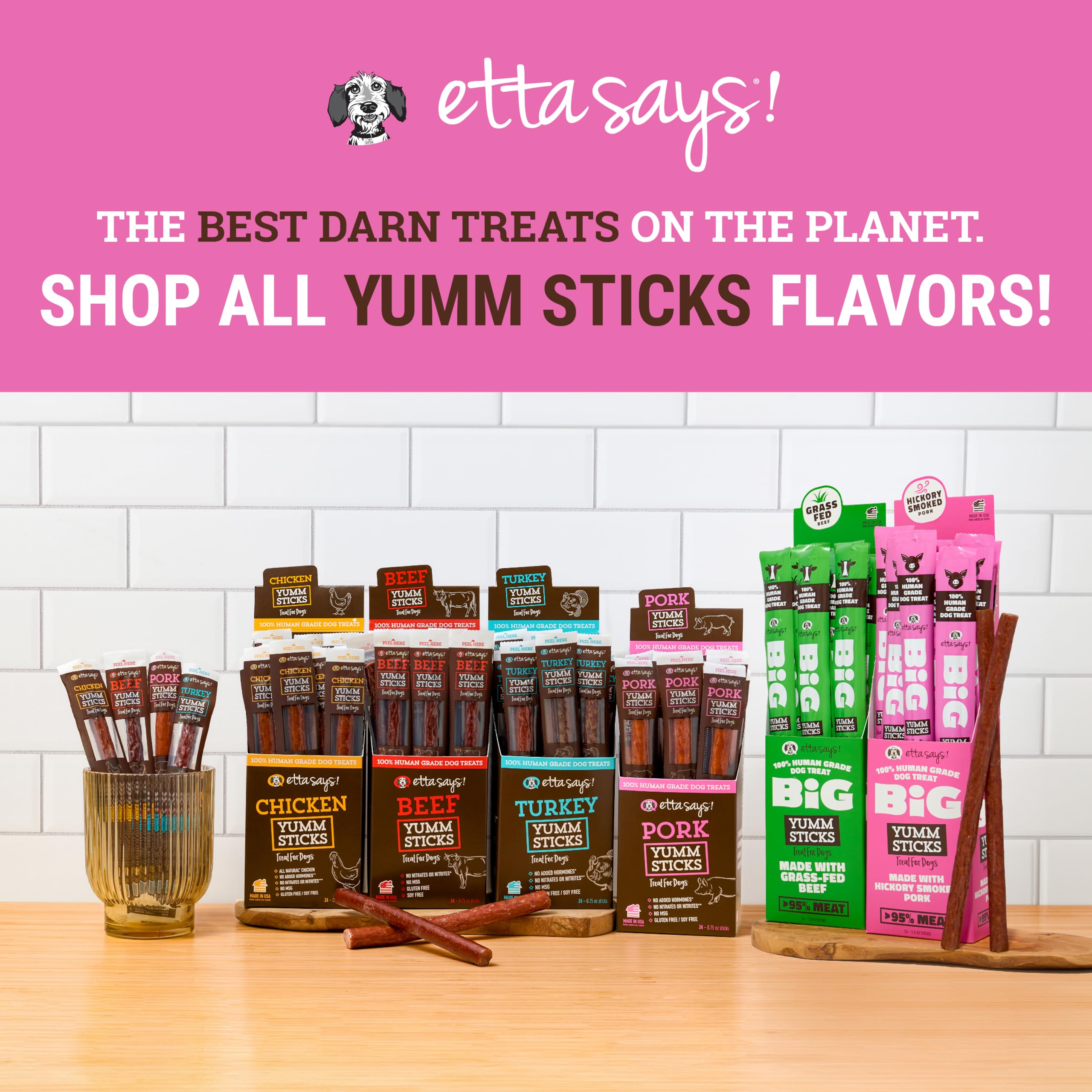 etta says! Yumm Sticks 12-count pack for regular canine rewards.