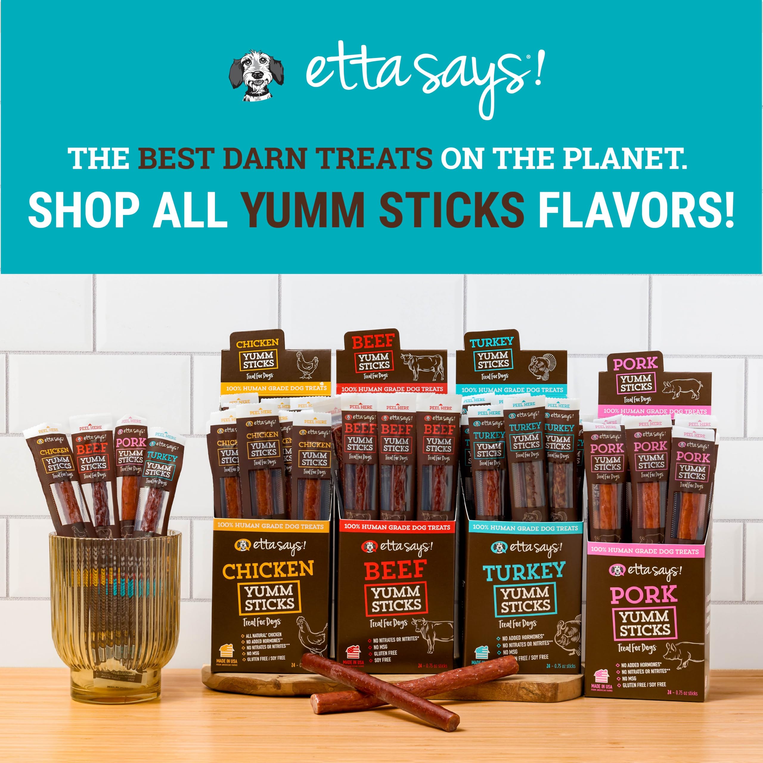 etta says! Yumm Sticks dog snack pack for on-the-go treats