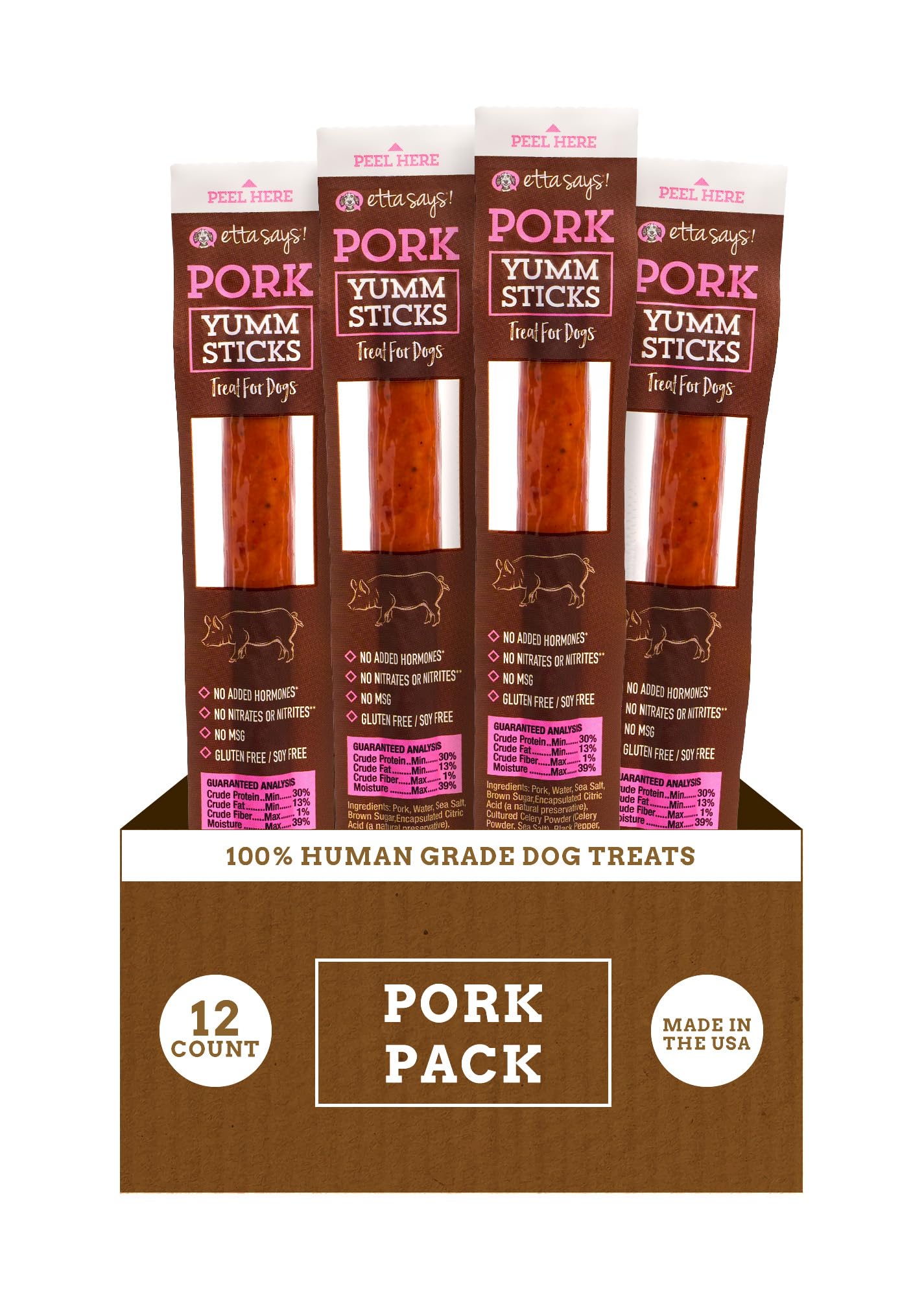 etta says! Yumm Sticks pork jerky in individually wrapped sticks for freshness.