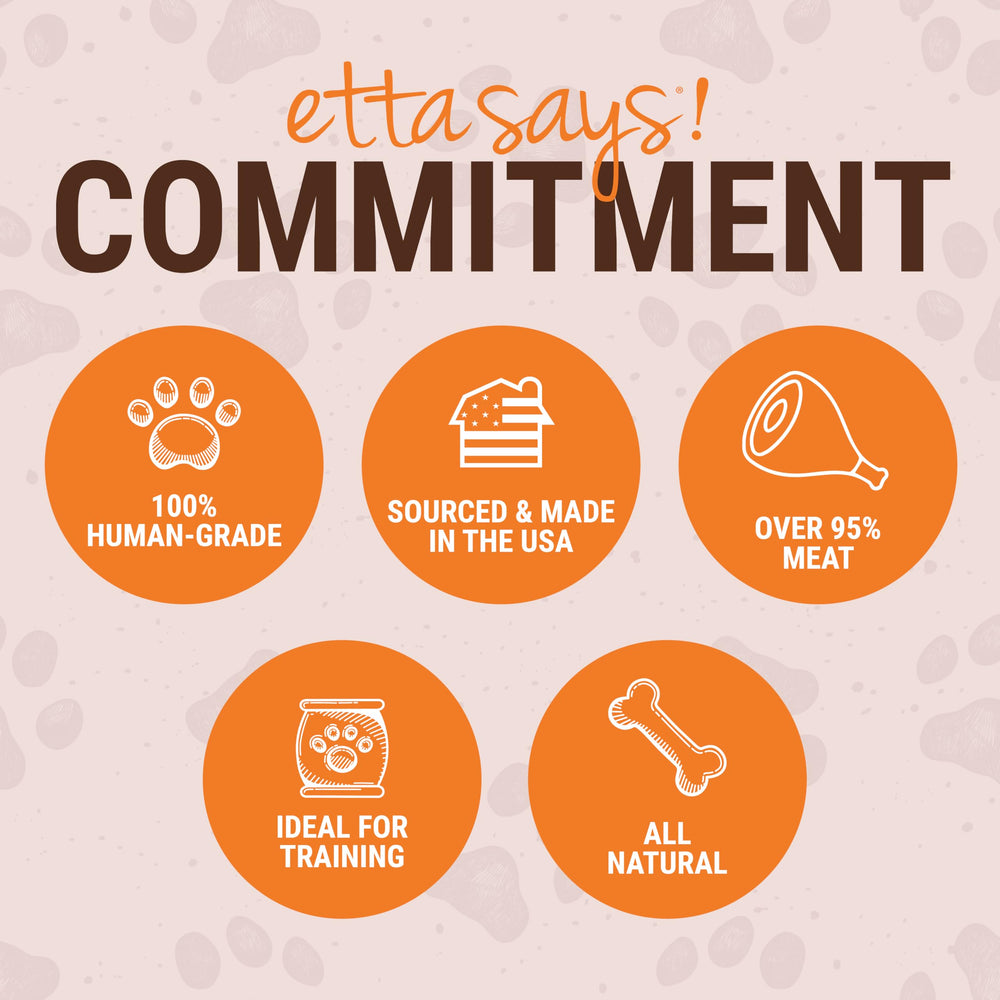 etta says! Yumm Sticks pork treats — natural, high-meat snack.