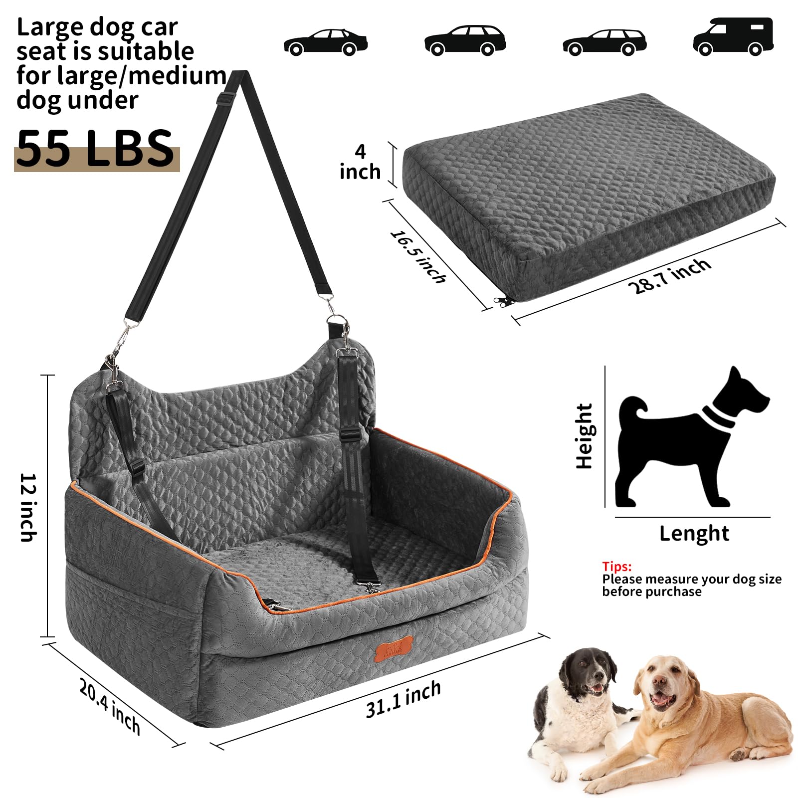 EUHAMS dog car seat back seat installation ensures secure travel and simple setup