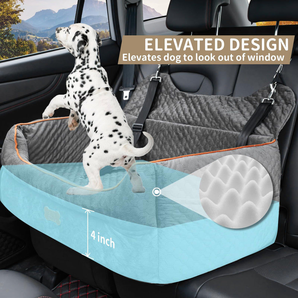EUHAMS dog car seat memory-foam boost provides gentle support during trips