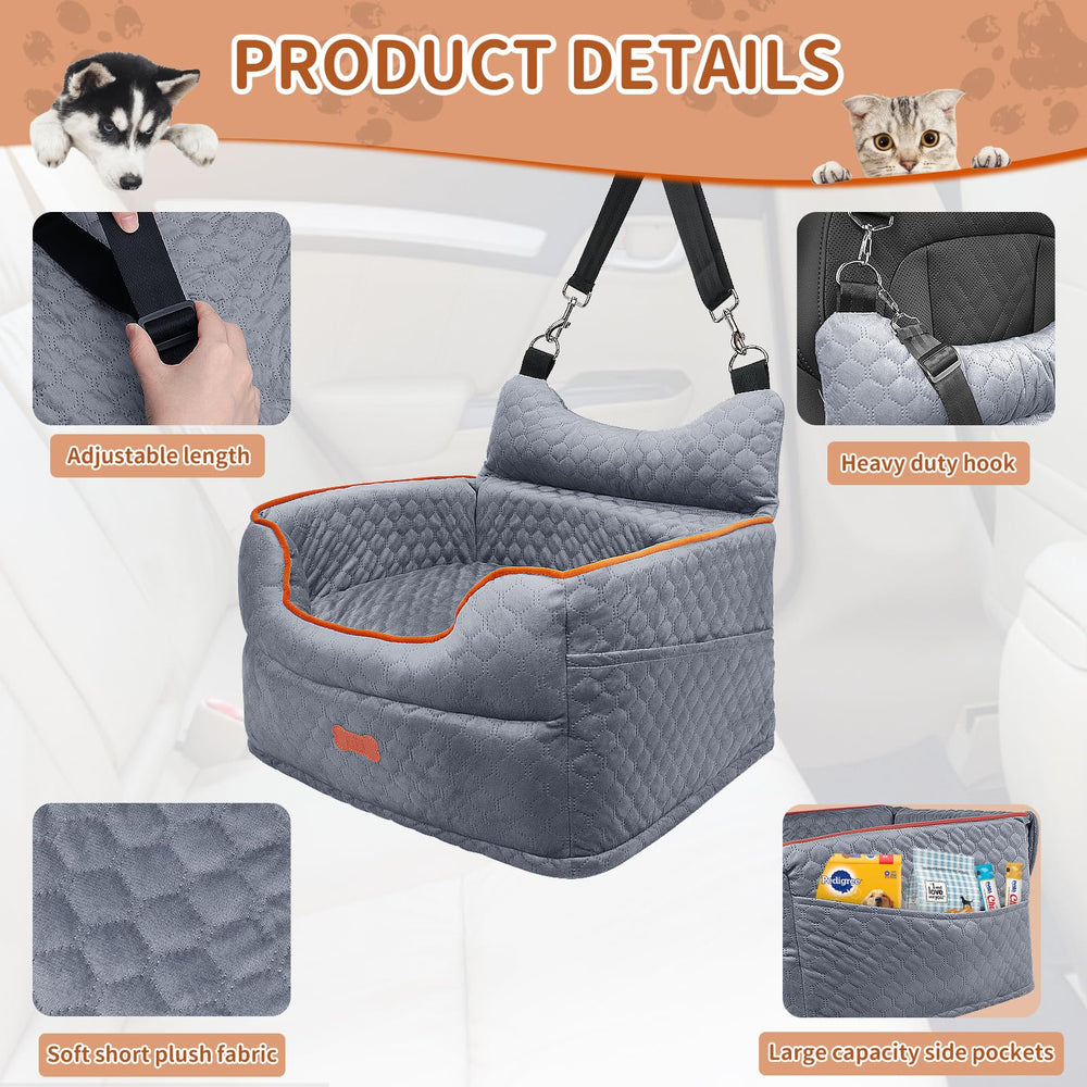 EUHAMS dog car seat velvet fabric offers soft, breathable comfort.