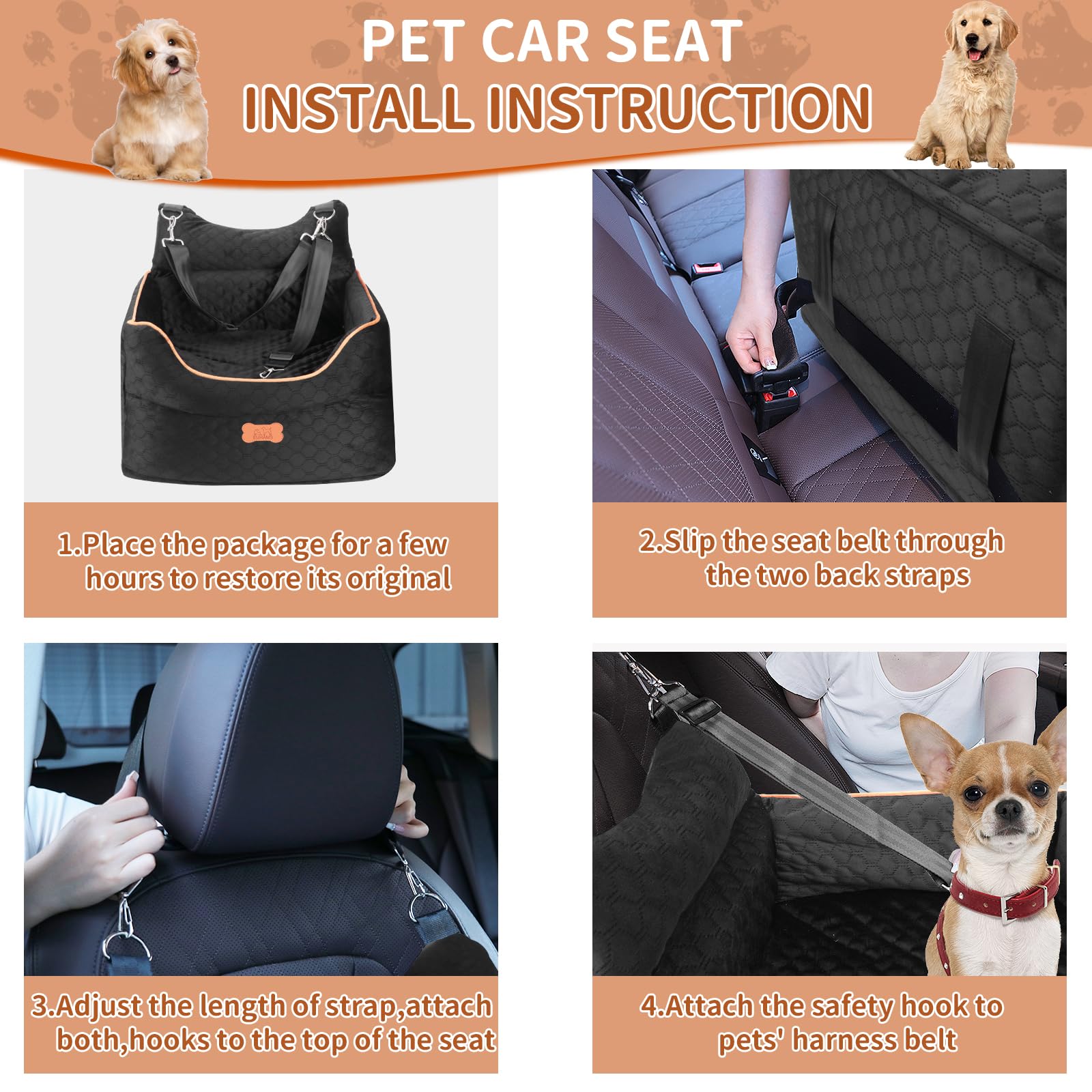 EUHAMS storage pockets keep essentials within reach for pets.