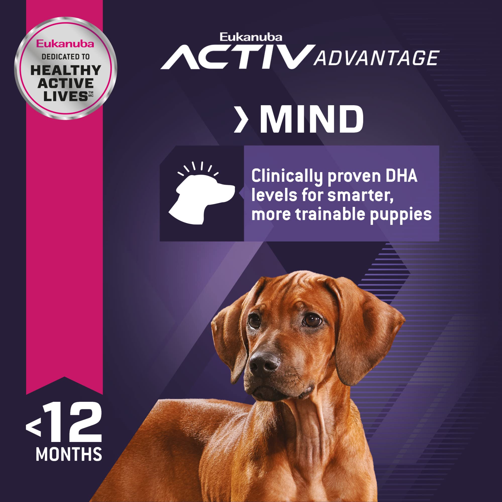 Eukanuba mobility support image emphasizes glucosamine and chondroitin for joints