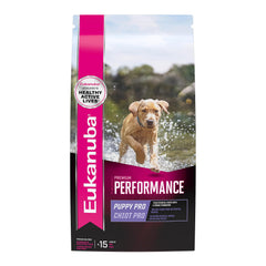 Eukanuba Premium Performance Pro puppy dry food bag, compact 4 lb size for easy storage.