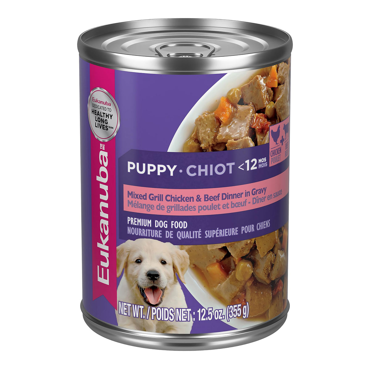 Eukanuba Puppy Mixed Grill image1: wet food pack supports active growth