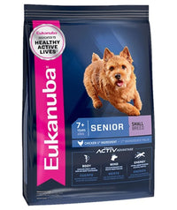 Eukanuba Senior Small Breed Dry Dog Food bag 14 lb promoting joint support and energy for small dogs.