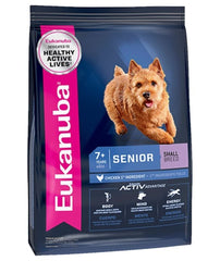 Eukanuba Senior Small Breed Dry Dog Food bag 14 lb promoting joint support and energy for small dogs.