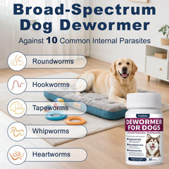Euphea dewormer tablets close-up with beef flavor appealing to dogs