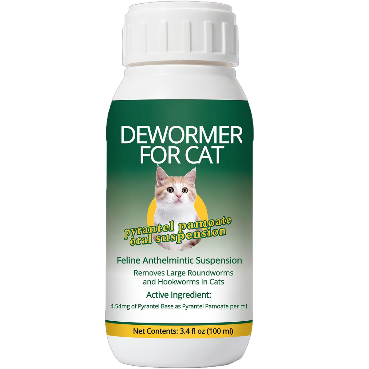 Euphea dewormer bottle pour: easy administration for cat parasite control.