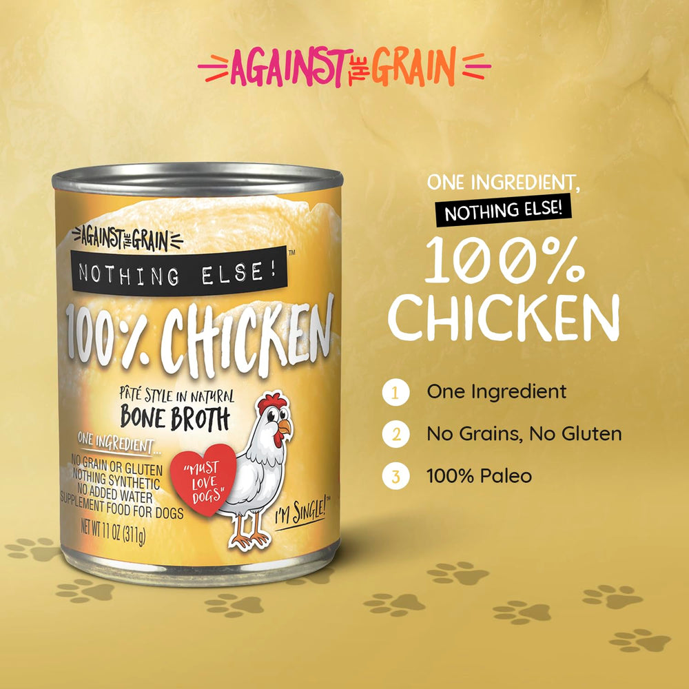 Single-ingredient chicken dog food highlights purity and simple nutrition for sensitive dogs.