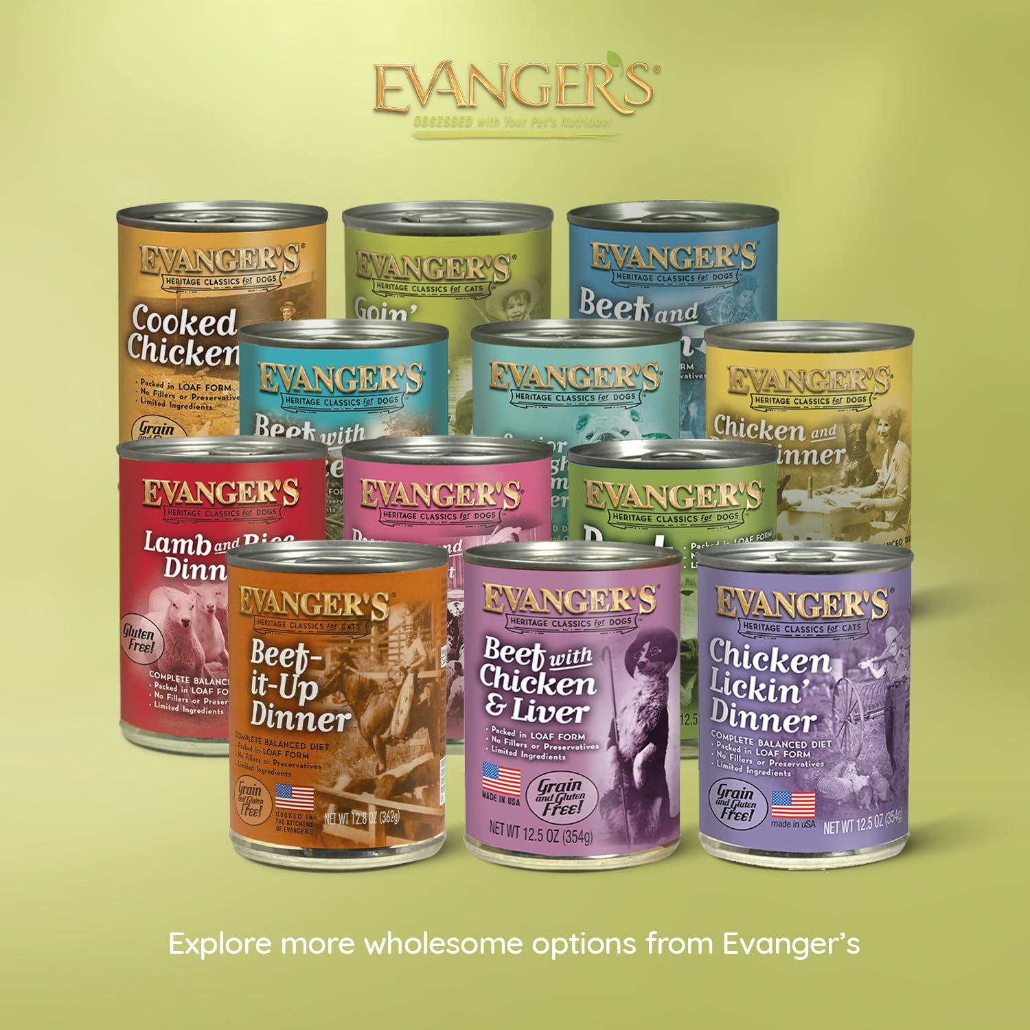 Made in USA label signals responsible sourcing and quality for Evanger's Goin' Fishin' Dinner.