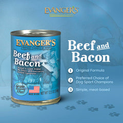 Close-up of Evanger's Heritage Classics Beef & Bacon loaf texture with real meat pieces.