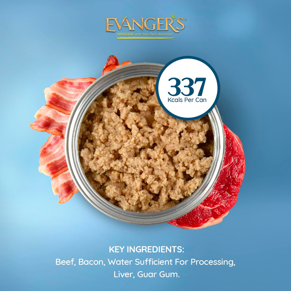 Label for Evanger's Heritage Classics highlights grain-free, gluten-free real meat ingredients.