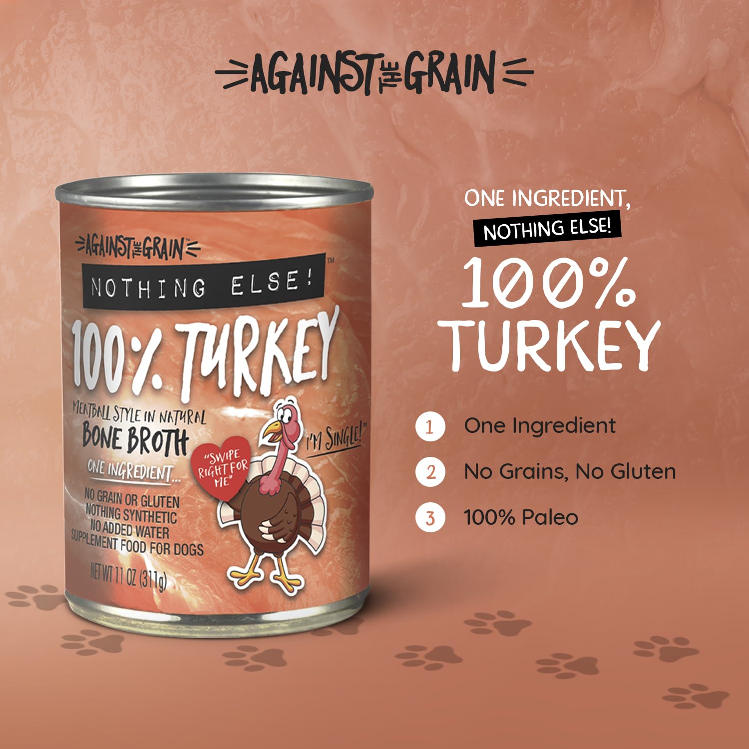Evanger's Nothing Else turkey ingredients closeup highlights grain-free formula