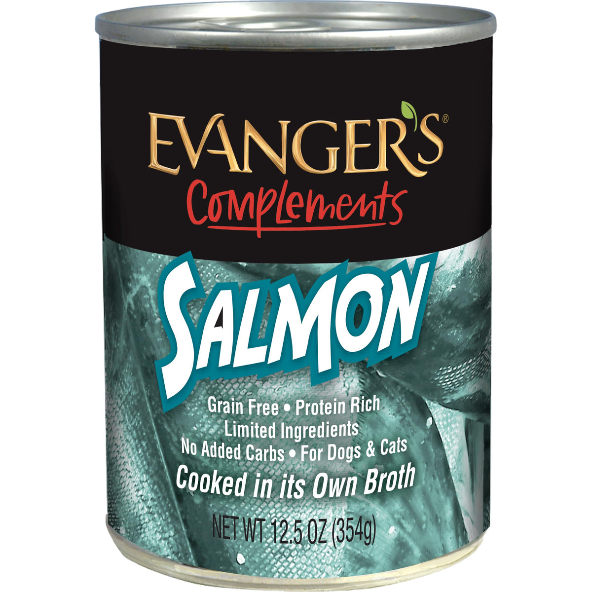 Evanger's Salmon Complements can-open show grain-free protein for sensitive pets
