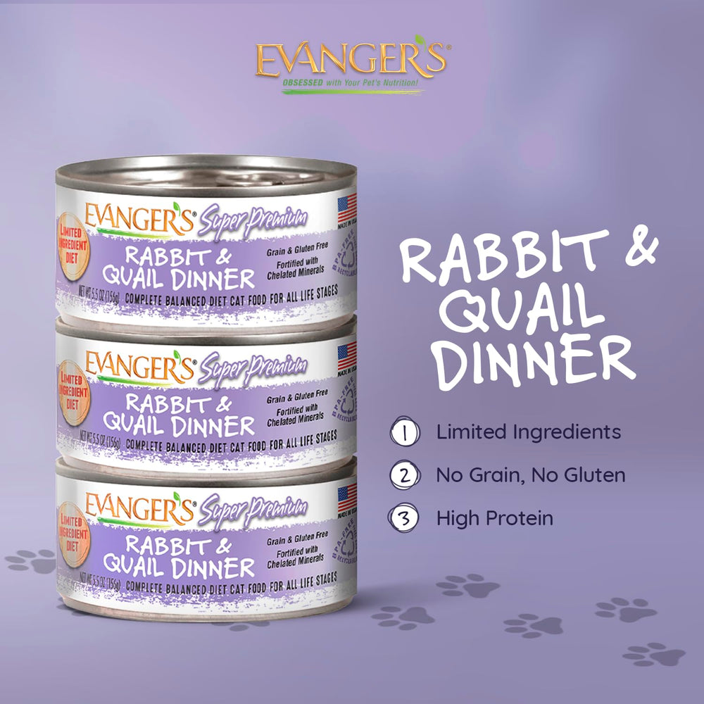 Evanger's rabbit-quail loaf image highlights pâté texture for picky eaters