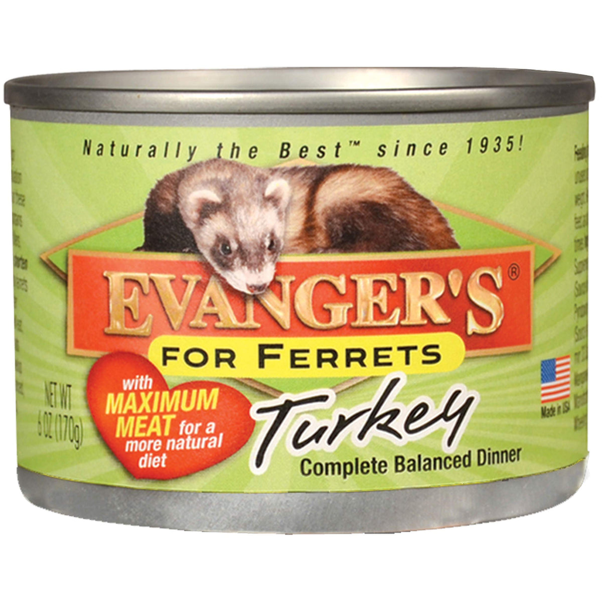 Evanger's Turkey Dinner ferrets bowl-serving to support lean muscle.