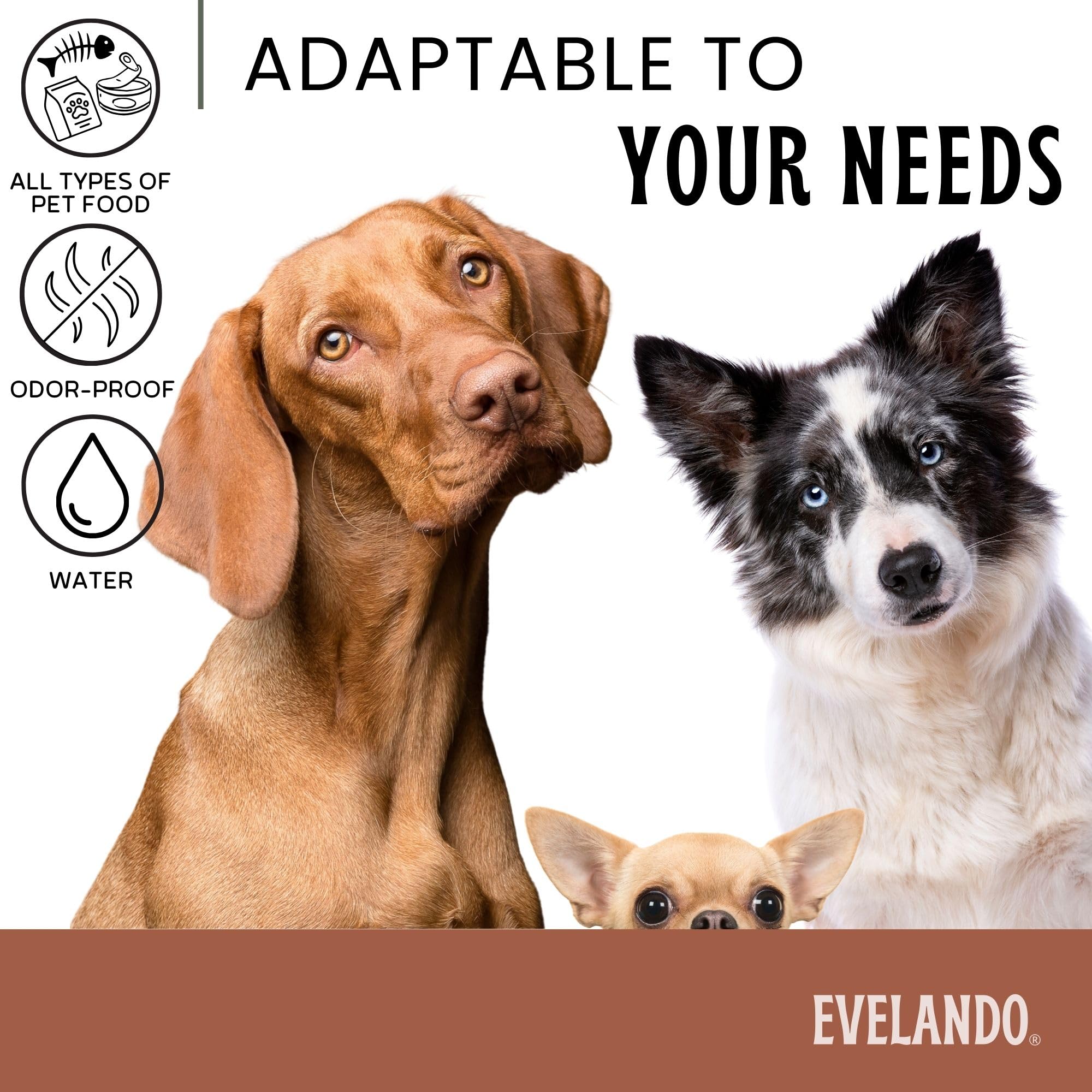 EVELANDO 64oz dog bowl on floor shows quiet spill-free feeding.