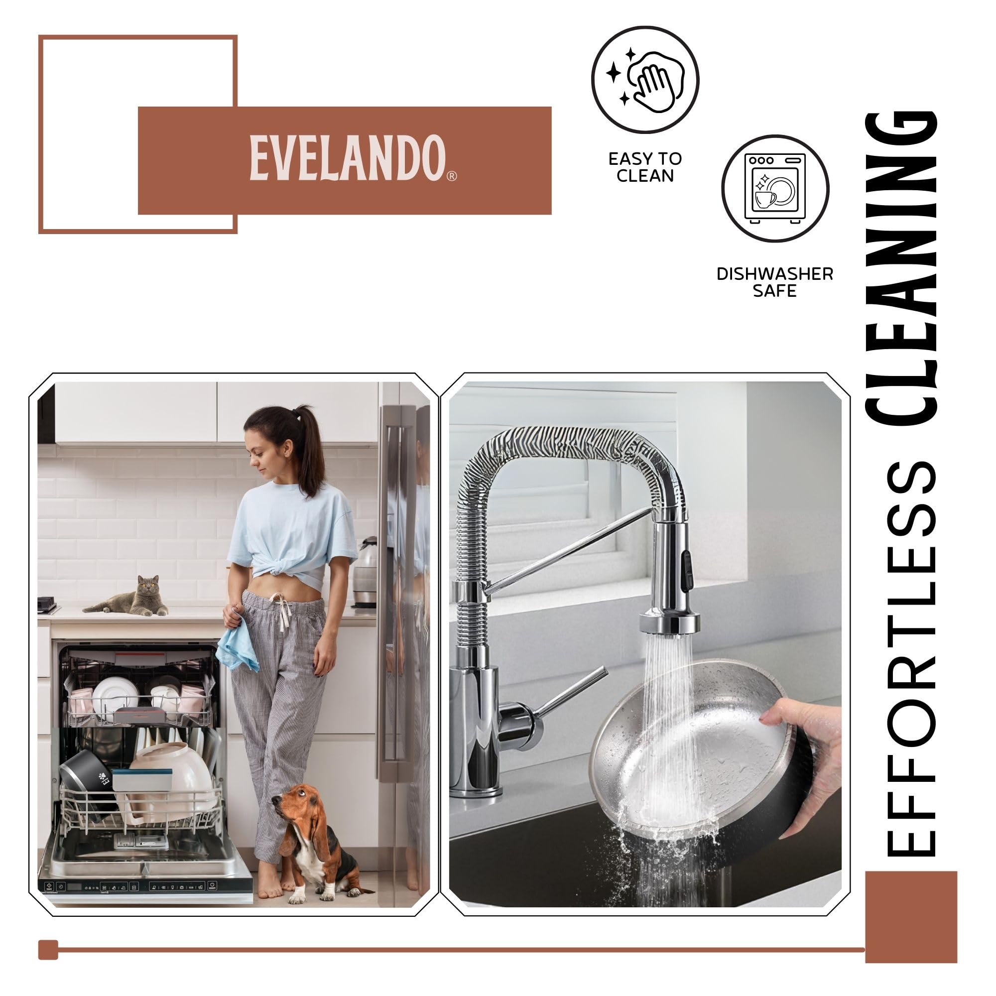 EVELANDO 64oz BPA-free dog bowl close-up highlighting safe materials.