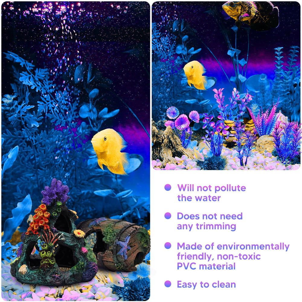 EVELOMO stable resin base keeps decorations securely positioned underwater
