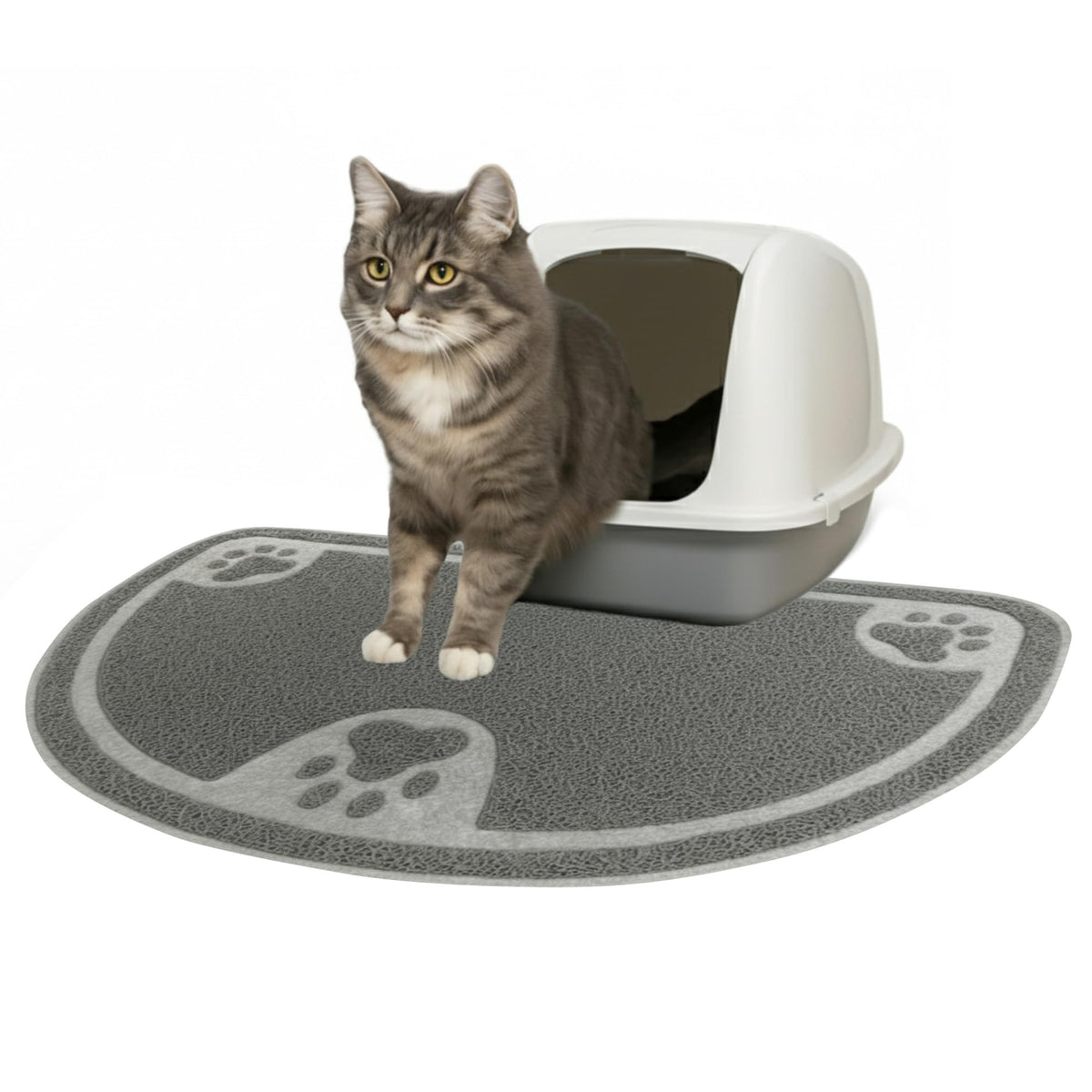 Evelots Cat Litter Mat with mesh surface traps litter to keep floors tidy.