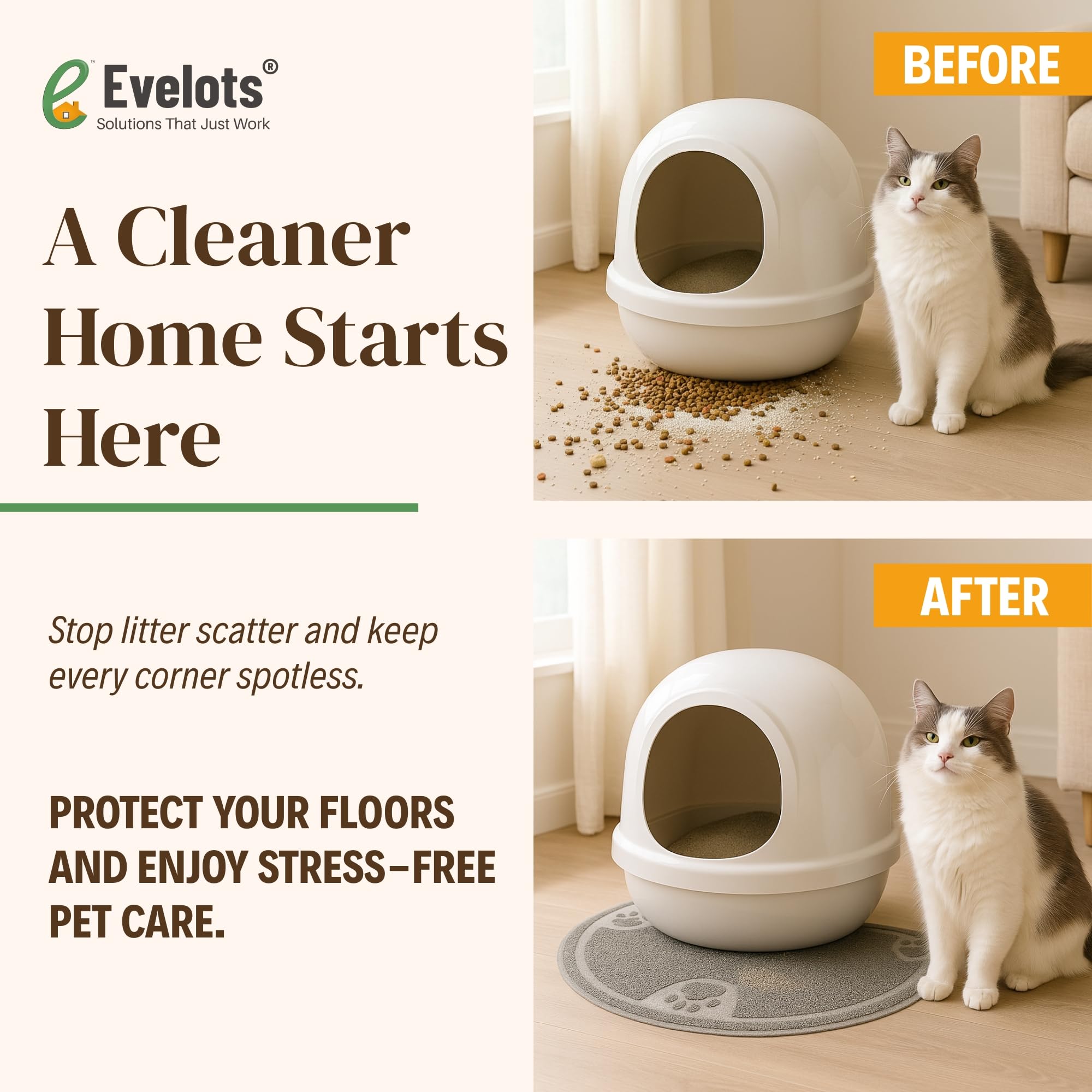 Soft and durable material is gentle on paws for daily use.