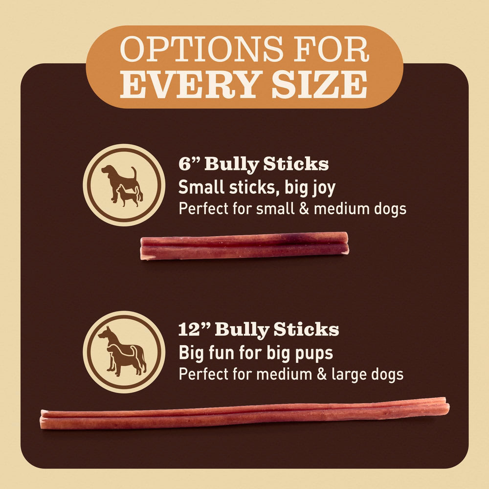 EVER FARM Premium beef bully sticks offer high protein, low fat alternative to rawhide