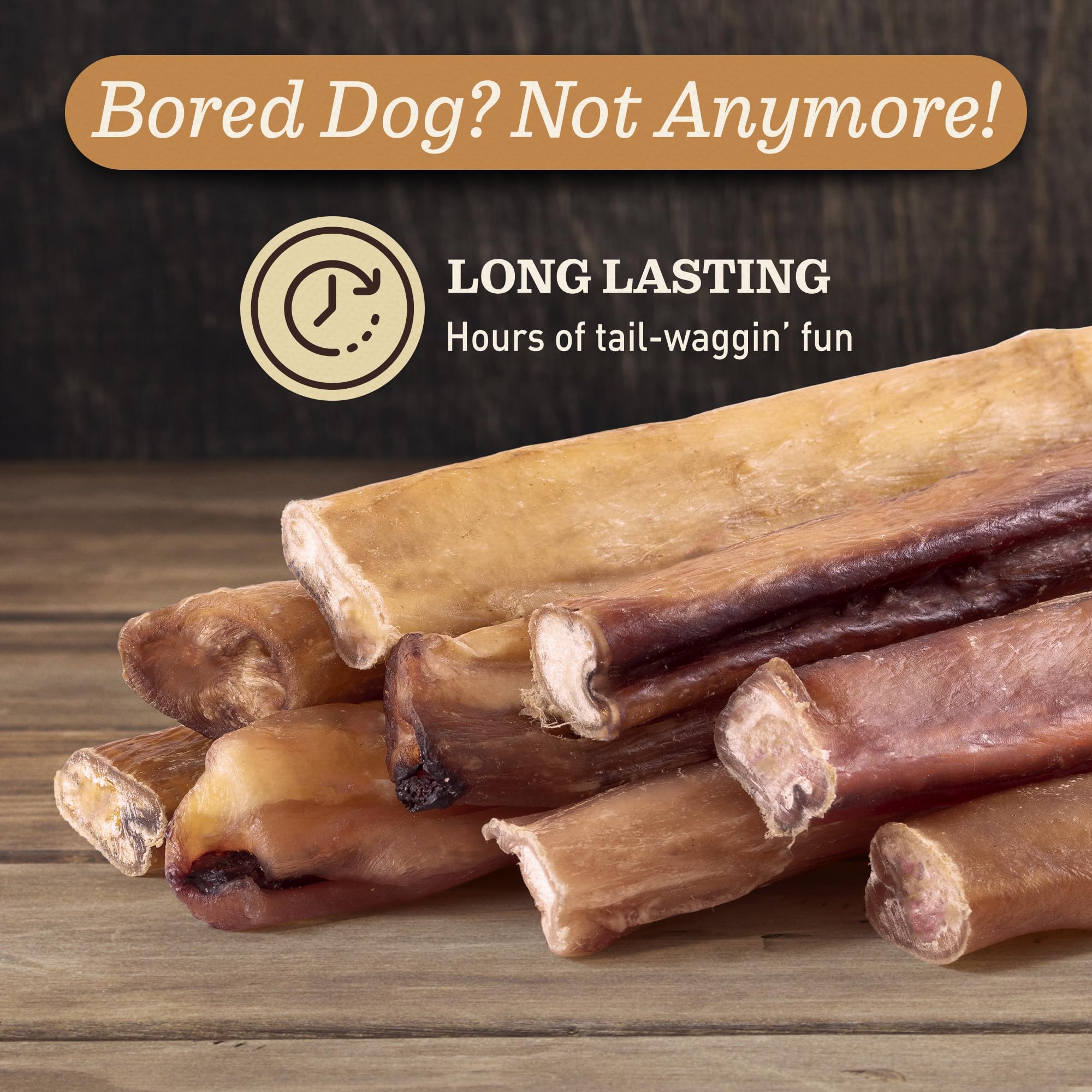 EVER FARM bully sticks dog-chewing action, satisfying natural instincts with a durable, tasty snack