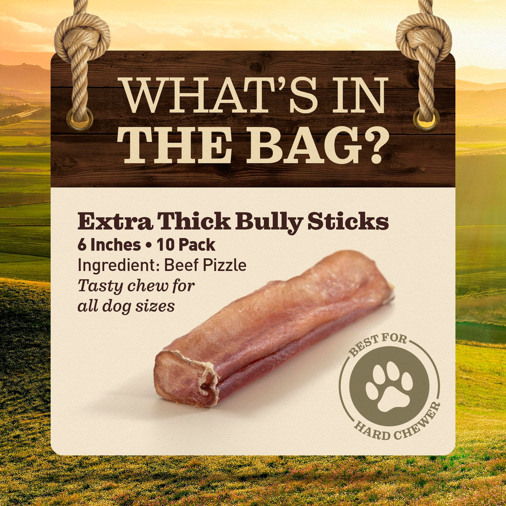 EVER FARM 6-inch jumbo bully stick for large dogs durable chew time
