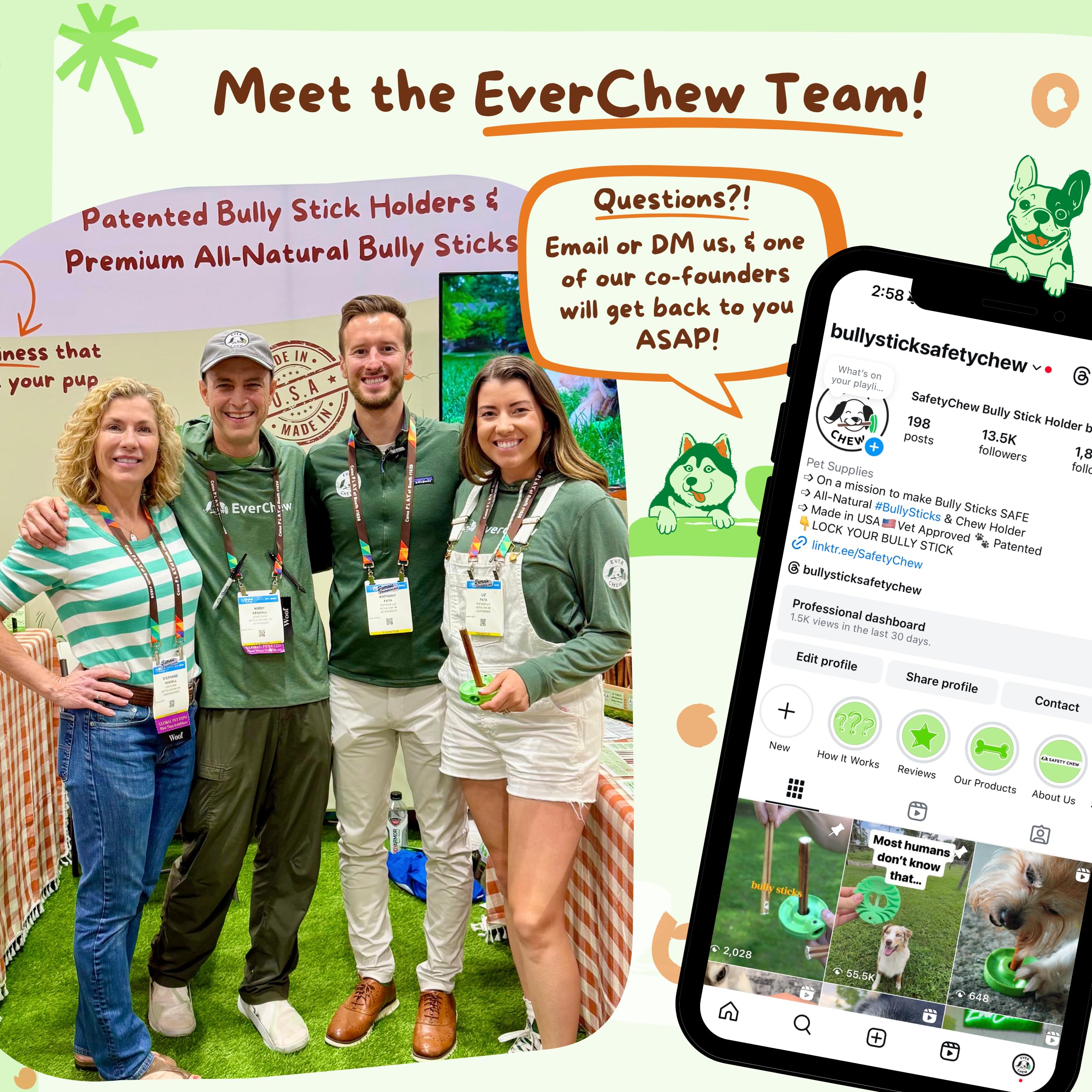 EverChew recyclable packaging note highlighting eco-friendly materials and responsible disposal.