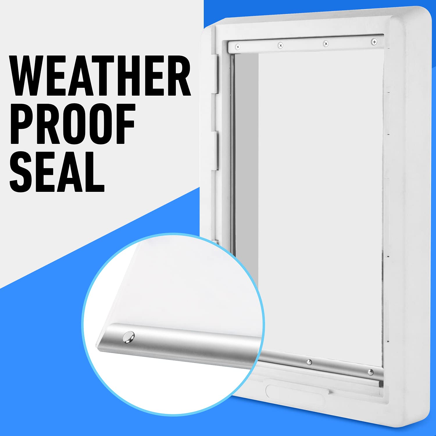 Evergreen dog door flap aluminum construction delivers sturdy, long lasting performance.