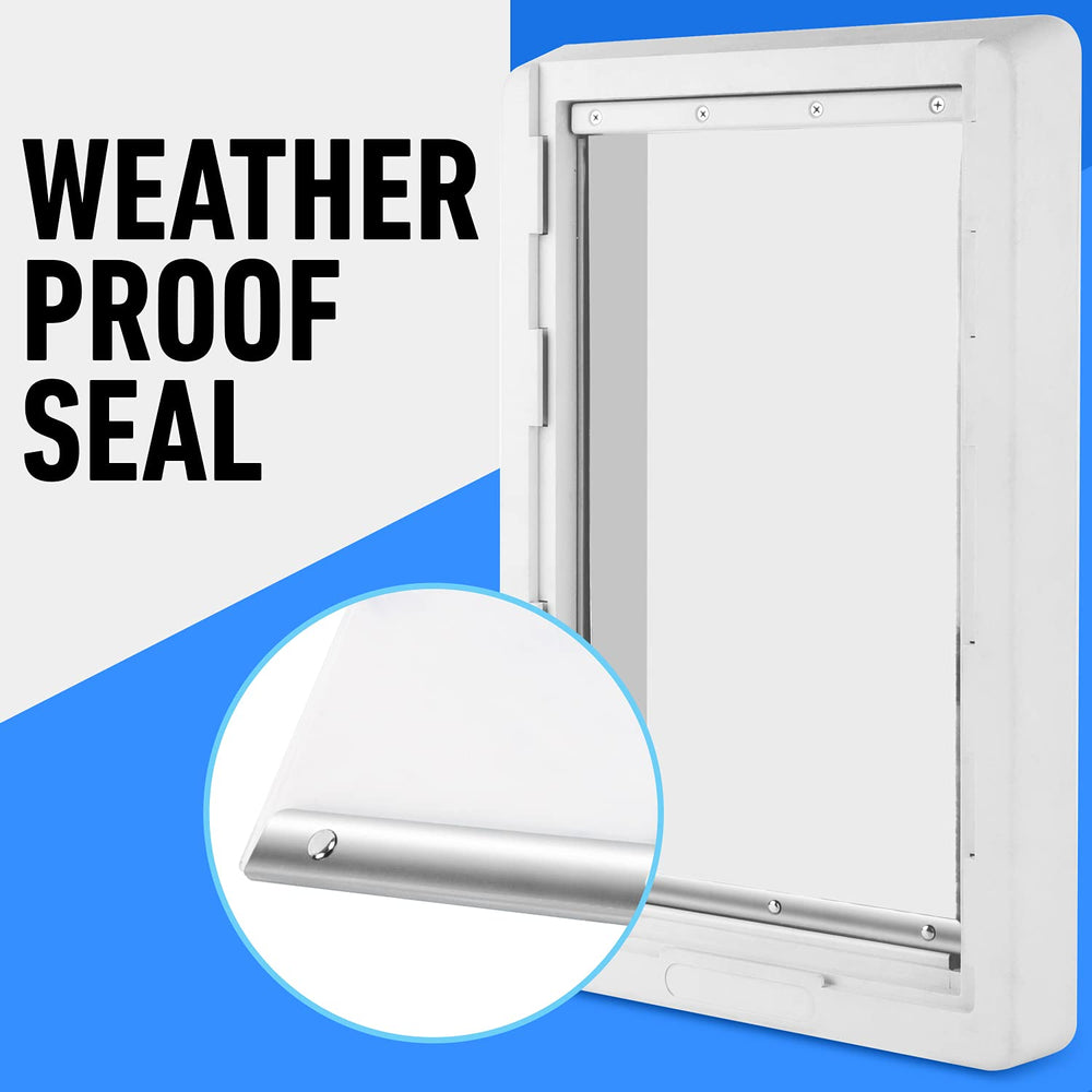 Evergreen dog door flap aluminum construction delivers sturdy, long lasting performance.