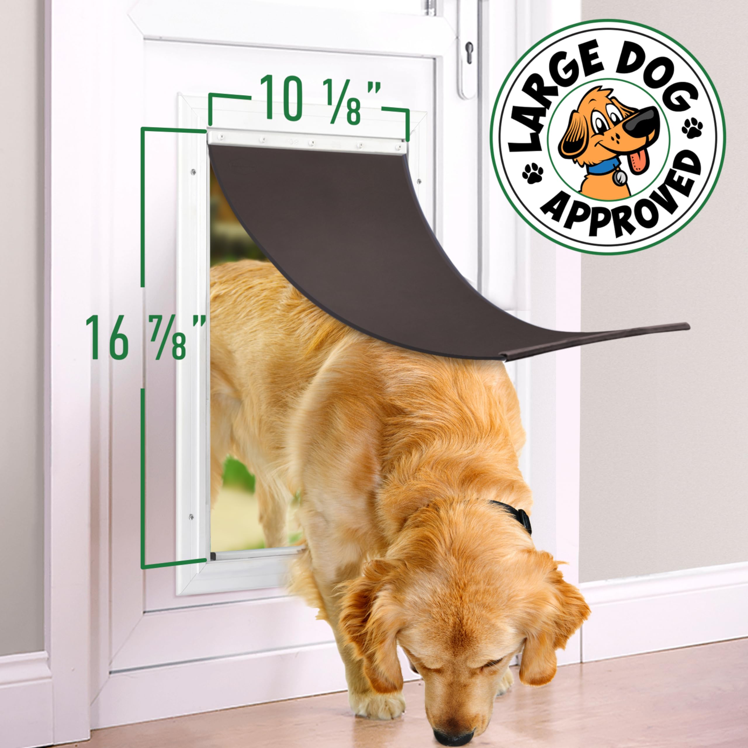 Evergreen Pet Supplies flap closed image emphasizes secure seal