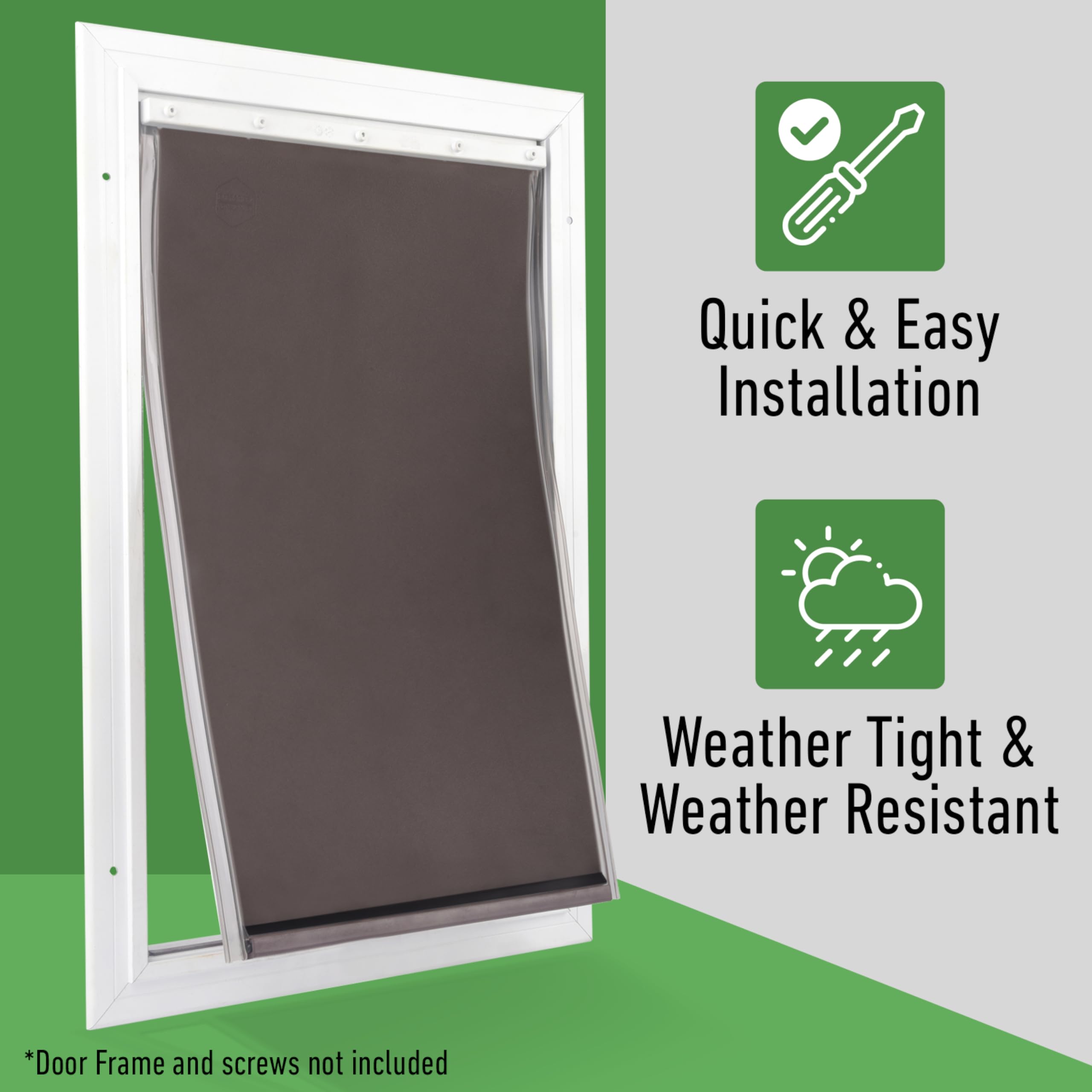 Weather durability image from Evergreen Pet Supplies illustrates wind and rain resistance