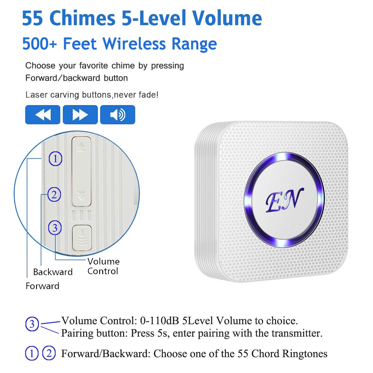 EverNary offers 55 ringtones for clear, recognizable alerts.