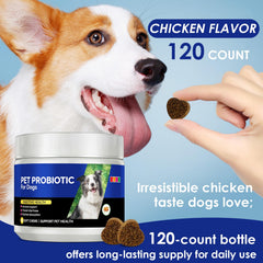 EVHH dog probiotic formula image focuses on immune-support alongside digestion.