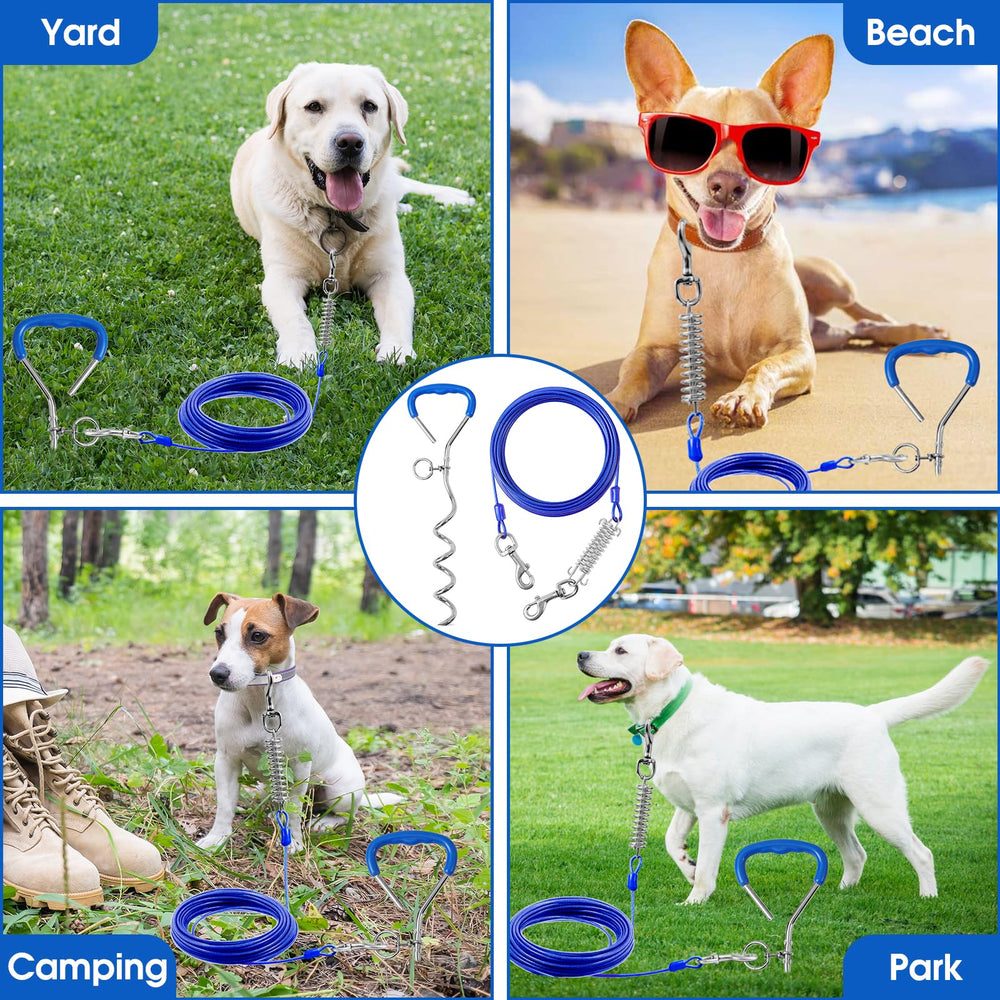 Evilplan complete tie-out kit lets dogs roam safely in parks and yards.