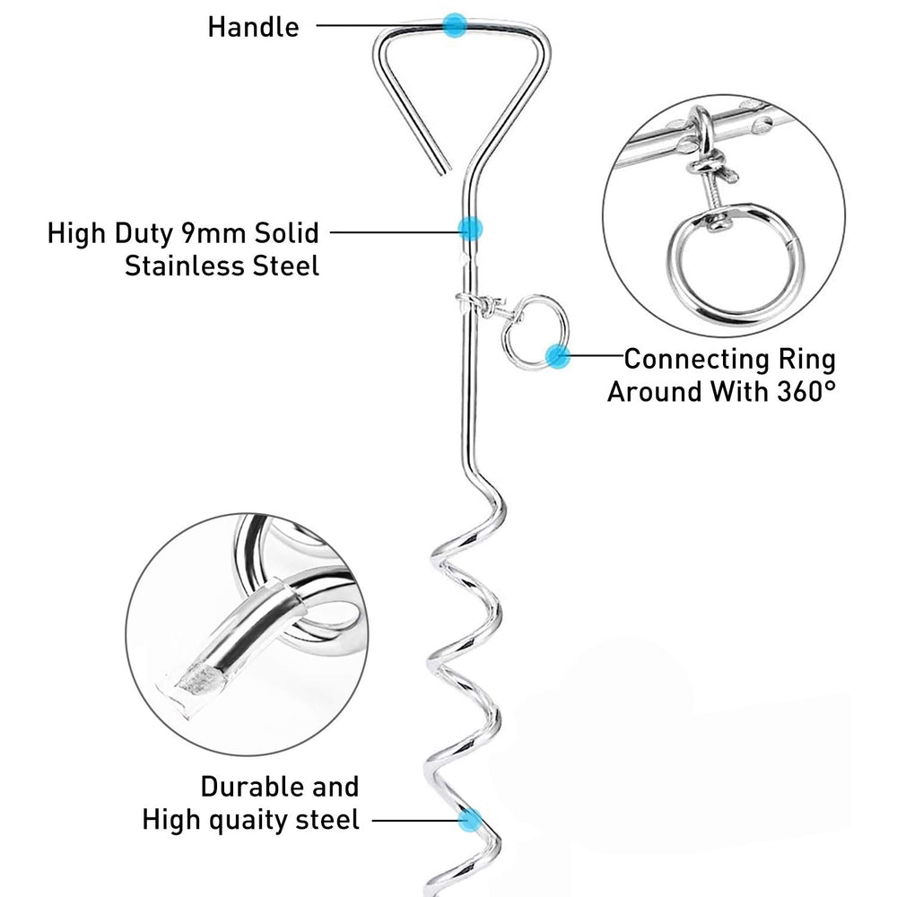 Evilplan ground stake installation demonstrates easy spiral anchoring in soil.