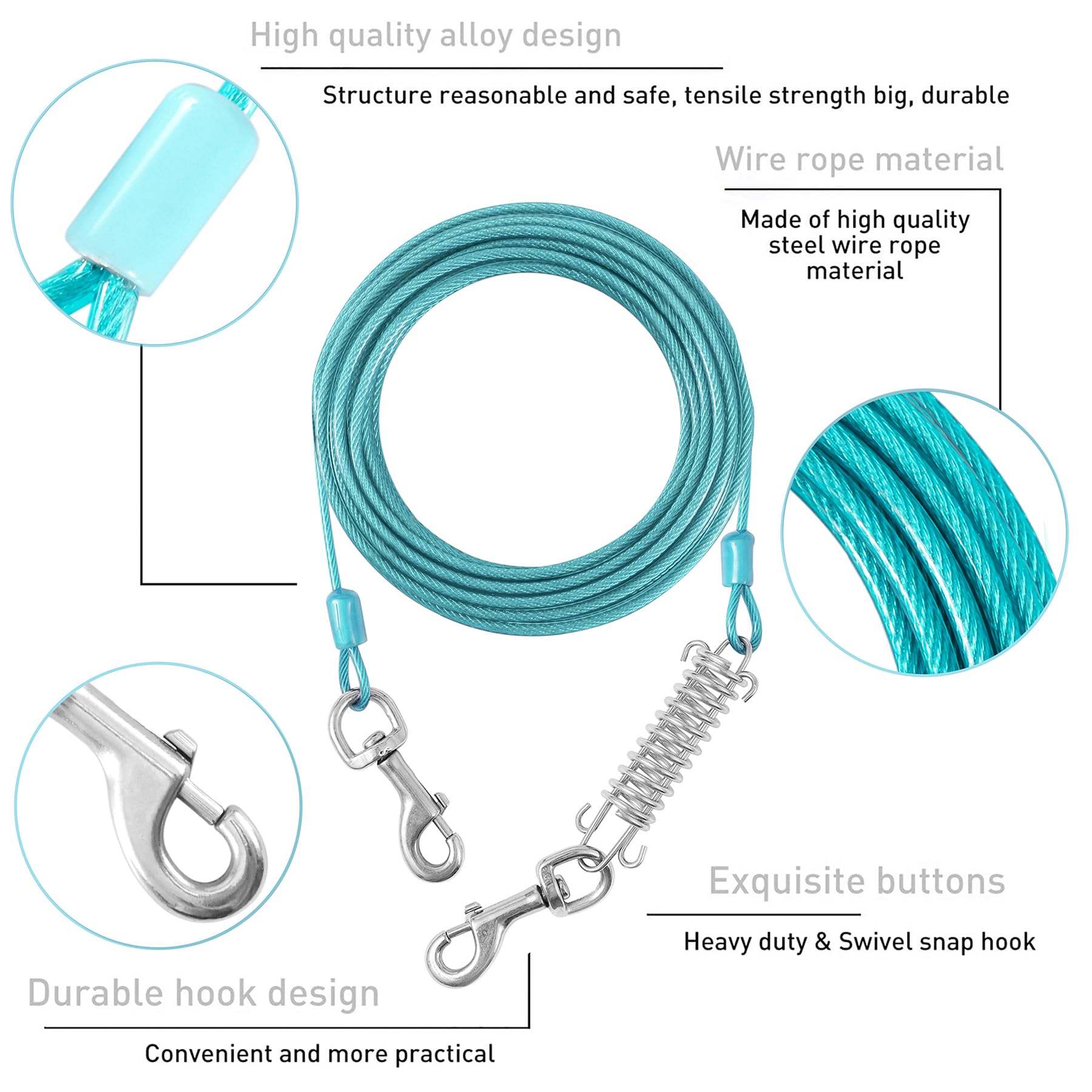 Evilplan shock spring leash absorbs movement for comfortable outdoor runs.