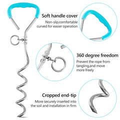 Evilplan teal handle and screw-base provide easy ground setup.