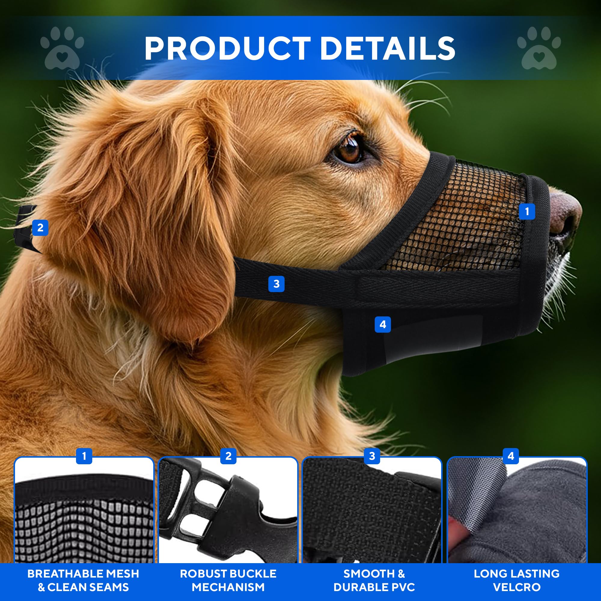 Evollax XL muzzle ready for grooming and travel use