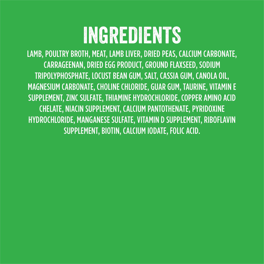Evolve Lamb Wet Dog Food close-up shows tender lamb chunks and savory texture.