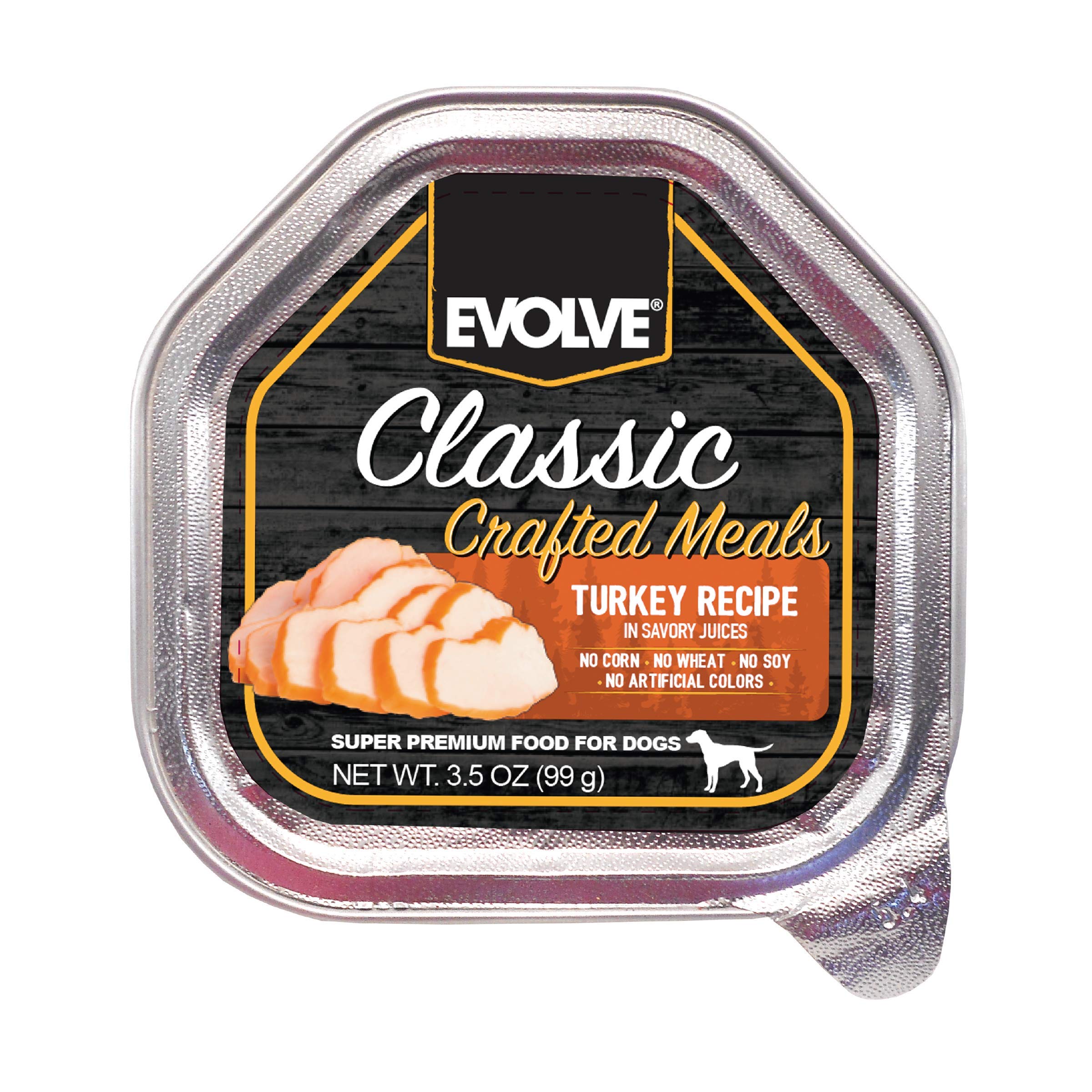 Evolve Classic Turkey Recipe dog food can ready to serve for balanced meals