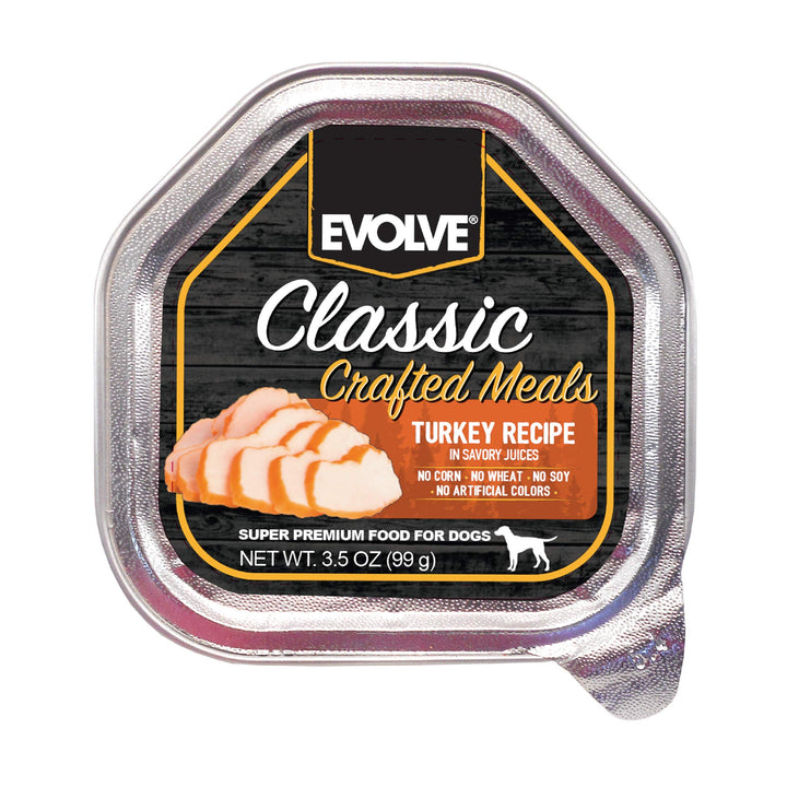 Evolve Classic Turkey Recipe dog food can ready to serve for balanced meals