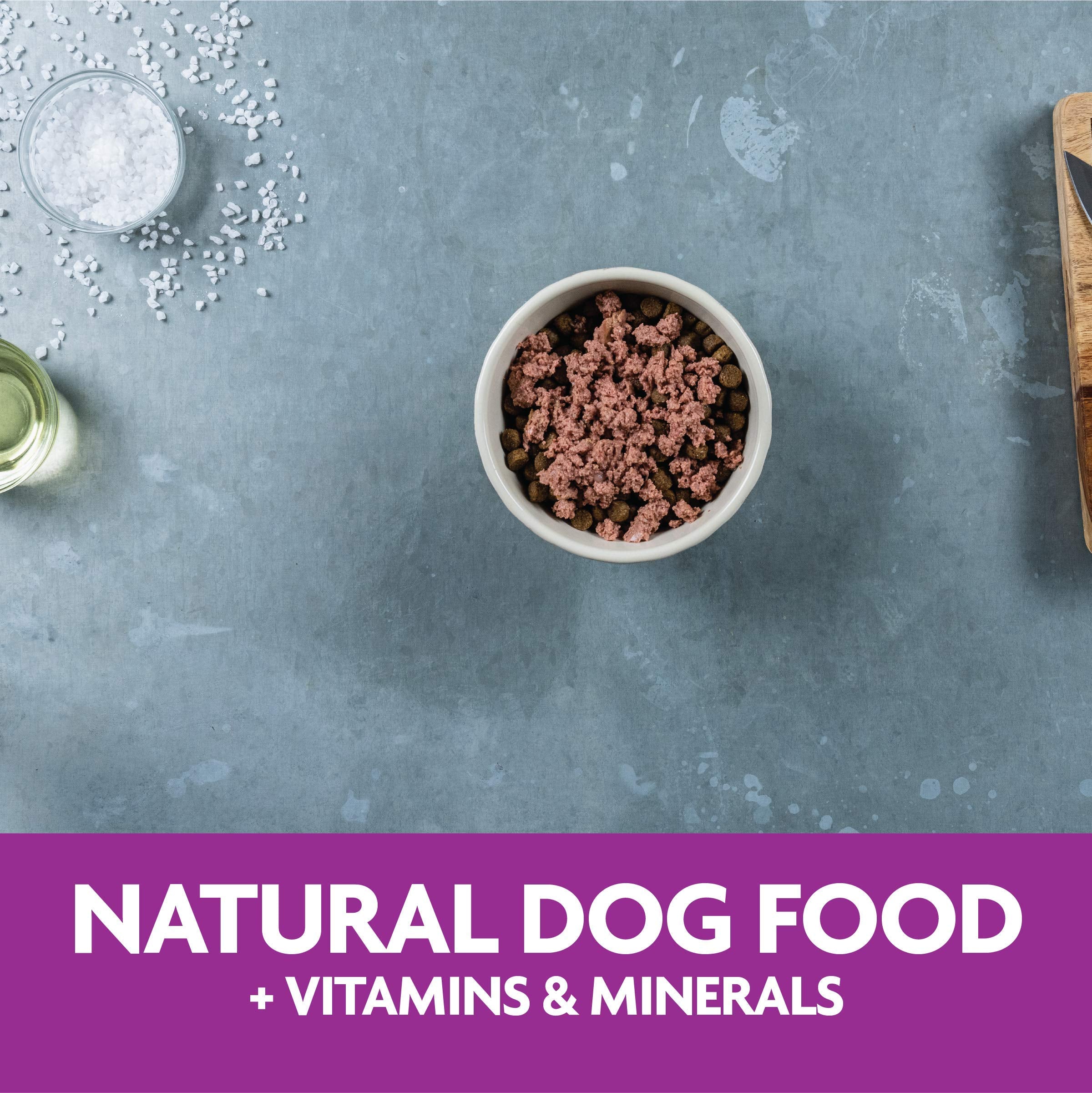 Evolve peas and carrots with venison dog food—vegetable mix complements protein