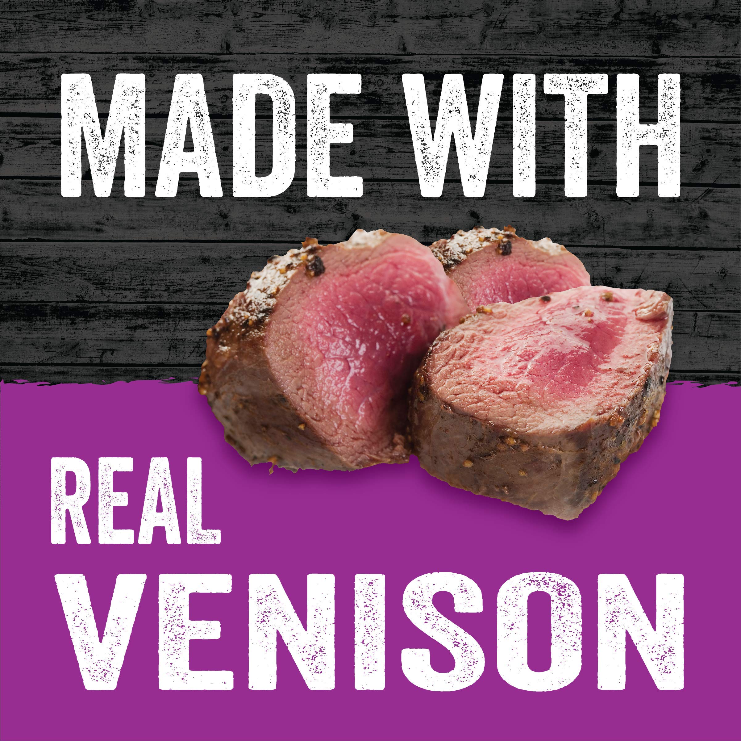 Evolve venison, peas, and vegetables ingredients for wholesome flavor